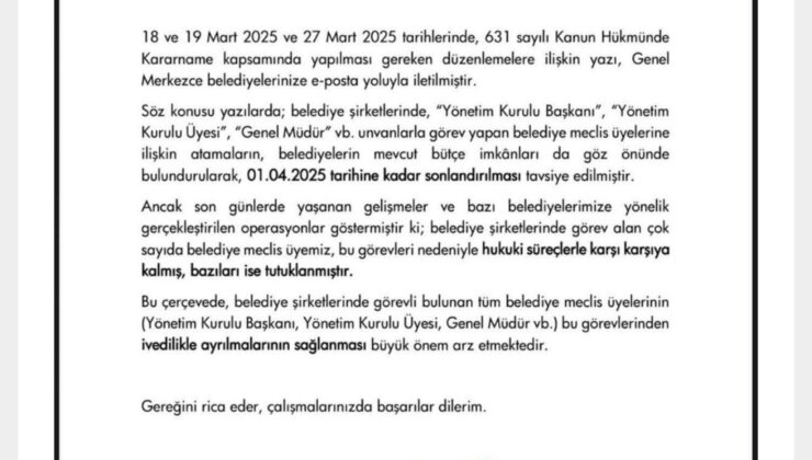 CHP’den meclis üyelerine uyarı