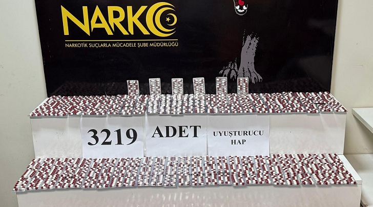 3 bin 219 uyuşturucu etkili hap ele geçirildi