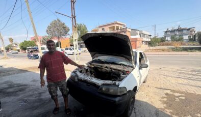 Tamirciye bırakılan otomobilin motoru çalındı