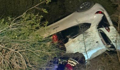 ARACIYLA UÇURUMA YUVARLANDI