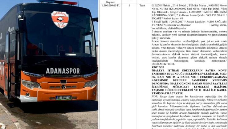 Adanaspor otobüsü icra ile satışa çıktı
