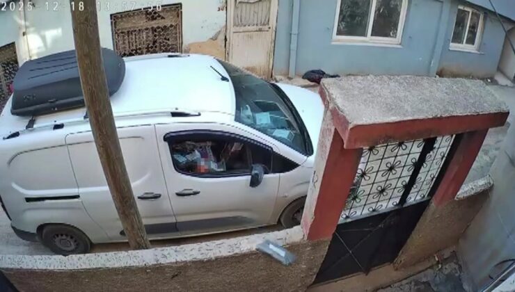 Kargoyu bahçeye fırlattı