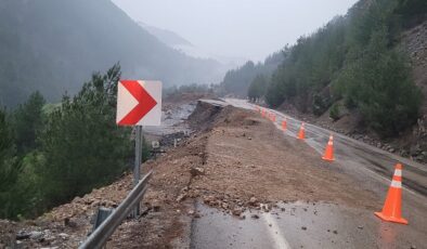 Helikopter pistinde heyelan meydana geldi