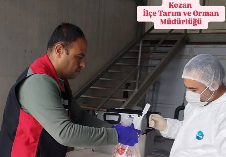 Kozan’da süt çiftliğinde resmi kontrol