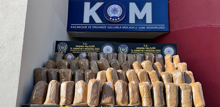Adana’da 1 ton kaçak tütün ele geçirildi
