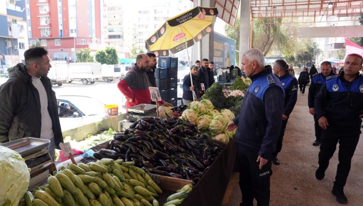 Çukurova zabıtasından pazarlarda sıkı denetim